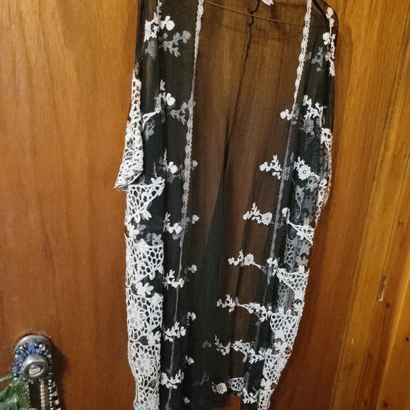 Sheer and Macrame Bathing Suit Cover - Picture 3 of 8